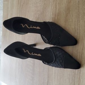 Nina  Rhinestone and Satin heels. 6.